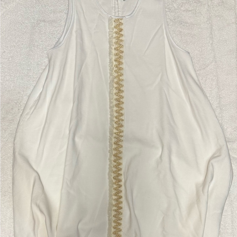Jazmin Chebar Off White Dress with Gold Accent Women's Dress | Sz 2